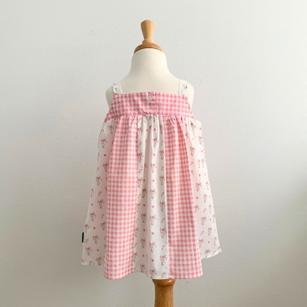 NWT Pretty Girls Spring & Summer Dress Bohemian Princess Floral & Gingham 18-24M - Picture 5 of 8
